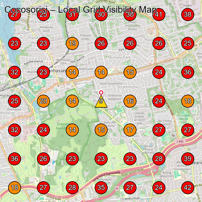 Cocosorisi GeoGrid visibility map for Women'S Clothing Store in Manhasset